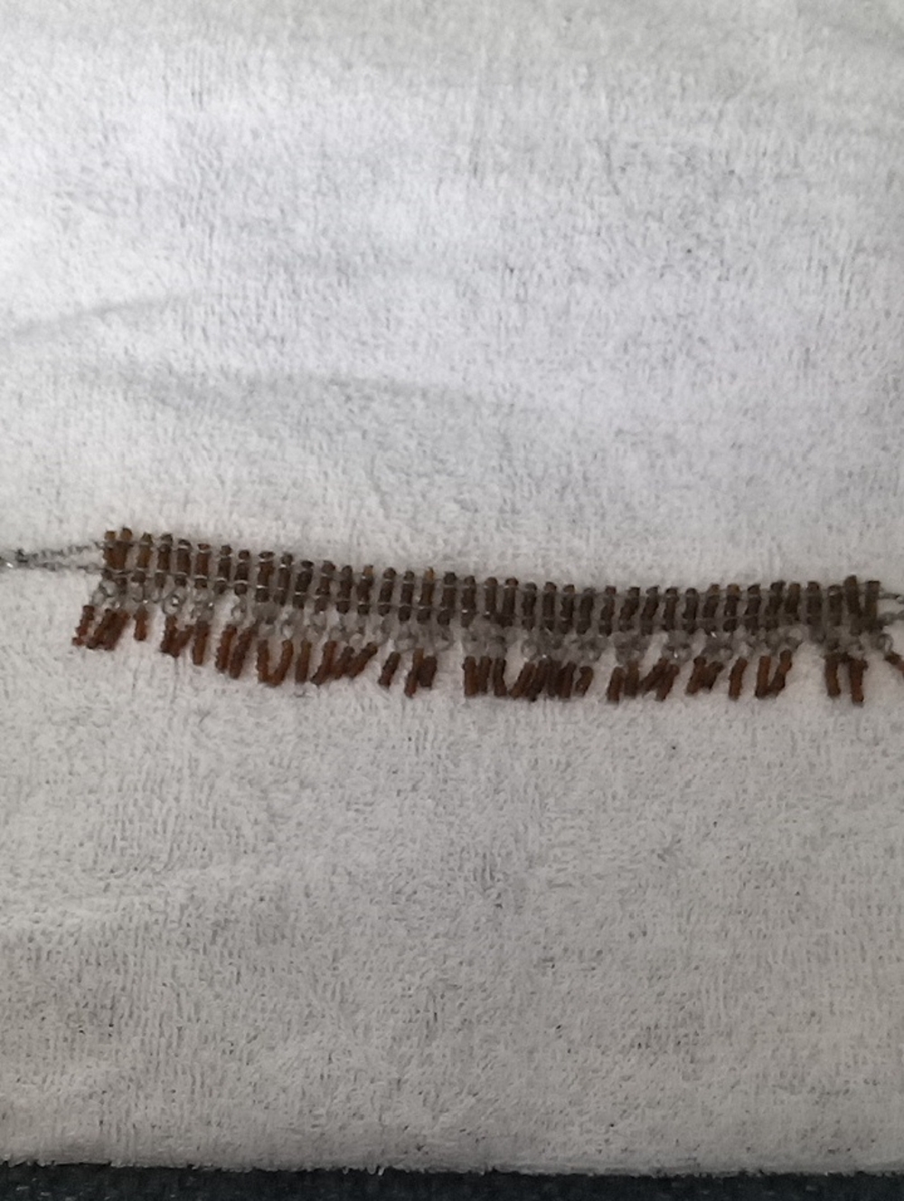 Vintage Brown and Silver Fringe Bracelet